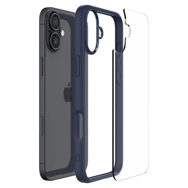 Carcasa Spigen Ultra Hybrid compatibila cu iPhone 16 Navy Blue (ACS08202)-0