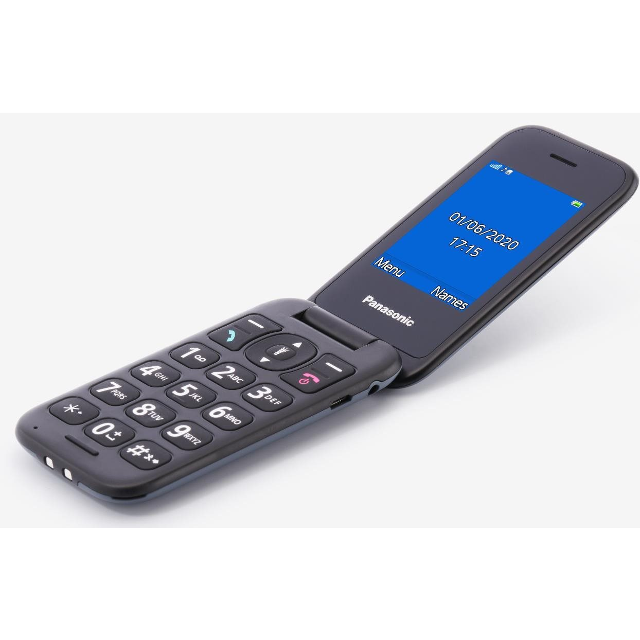 Telefon mobil Panasonic GSM KX-TU400EXG, Single SIM, Tehnologie 2 G, memorie Ram 1 Gb, Buton SOS, Gri ideal pentru seniori (TL909b1)-0