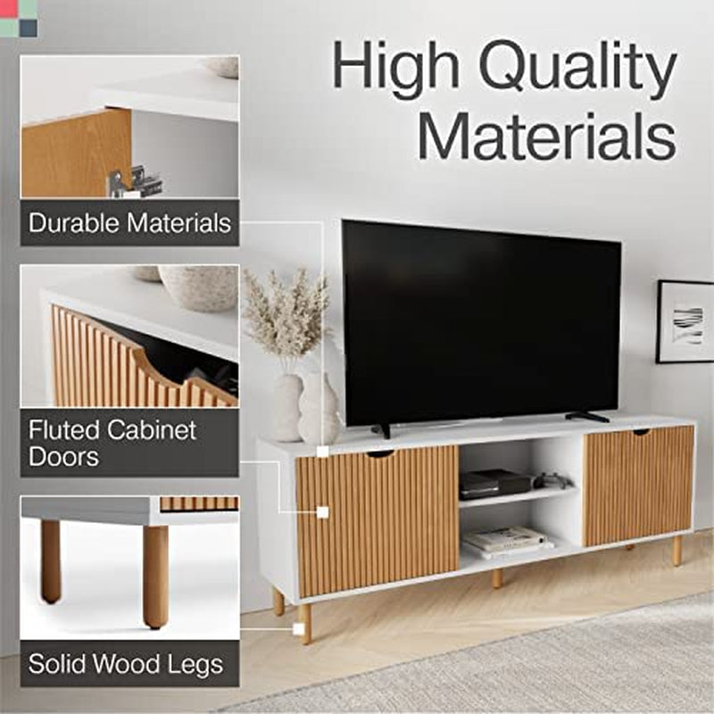 Modern 70 Inch TV Stand With Durable Adjustable Shelves-2