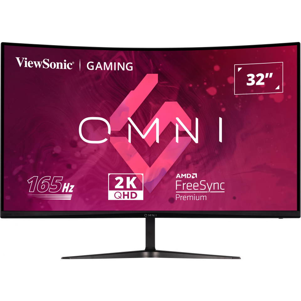 Монитор LED ViewSonic Gaming VX3218C-2K, 165Hz, QHD, Display Port, HDMI, Извит, Черен (VS19257)-0