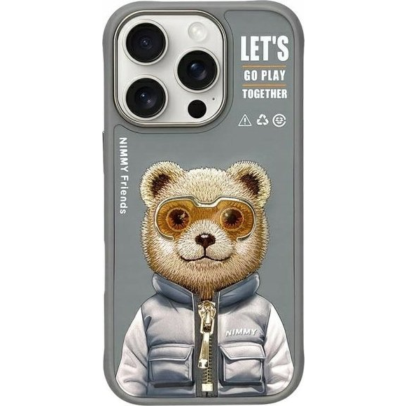 Nimmy Cool&Cute 2.0 Bear Tok iPhone 16 Pro Max - Szürke (N-KM-IP16-PRO-MAX-011)-0