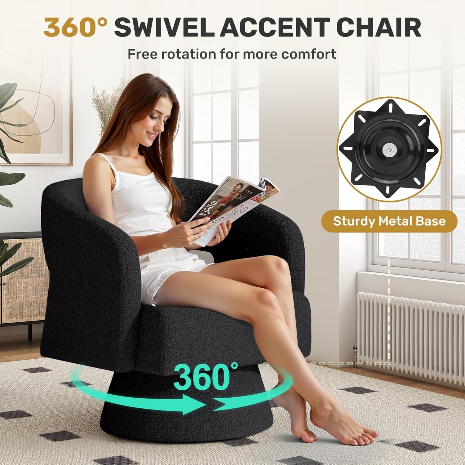 Black ThreeSixty Swivel Armchairs Premium Collection-2