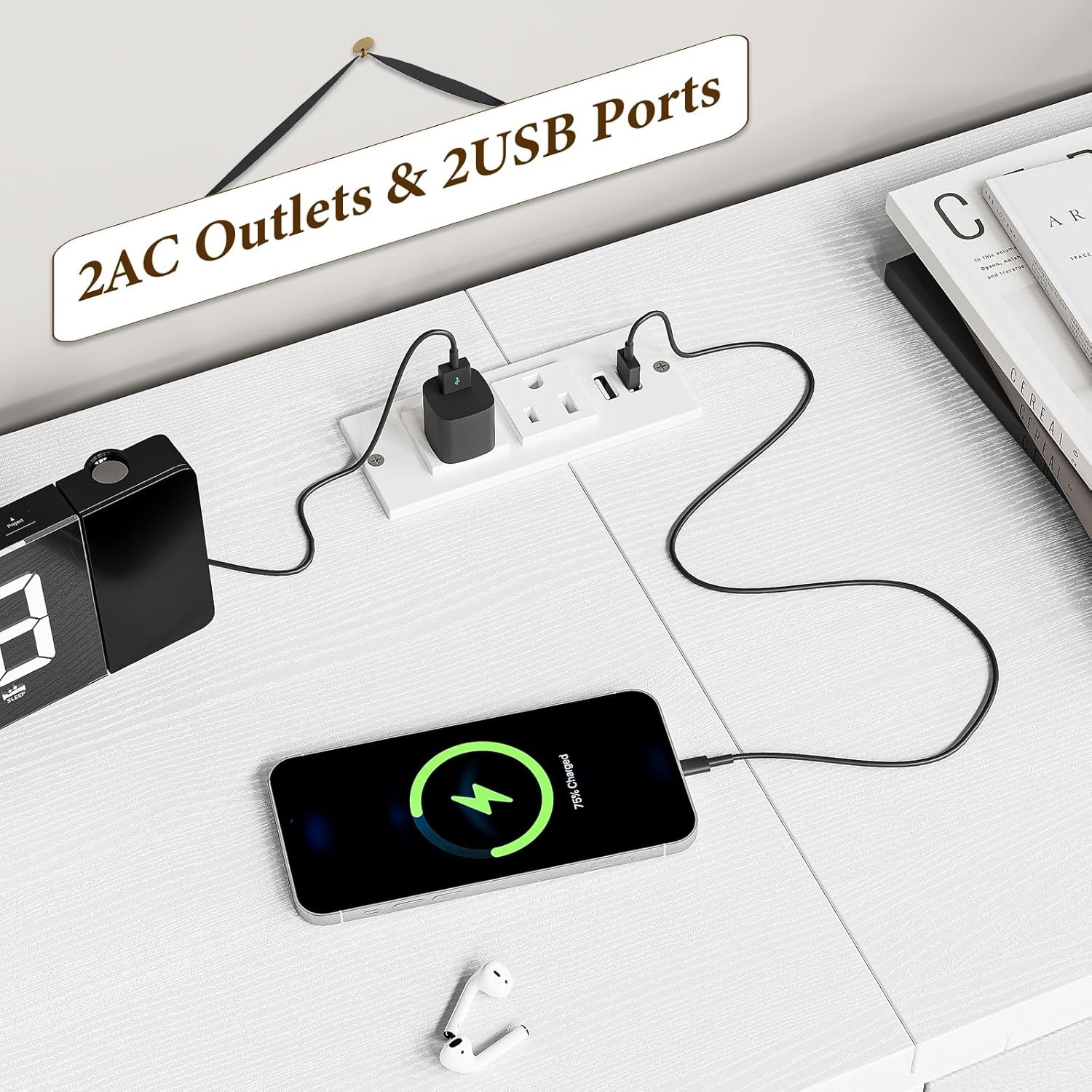 Ultramodern White 63 Inch TV Stand With Integrated Storage-3