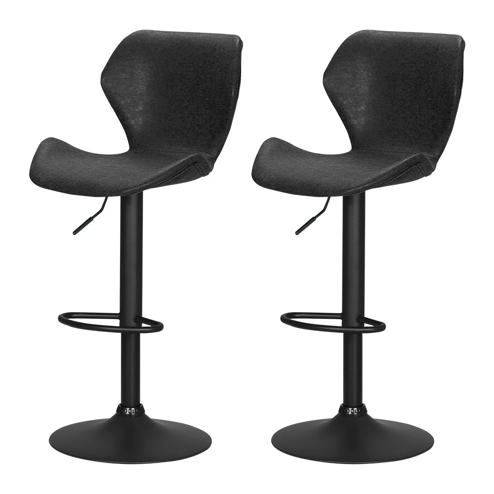 NNEDSZ Set of 2 Bar Stools Kitchen Stool Chairs Metal Barstool Swivel Black Frawley-0