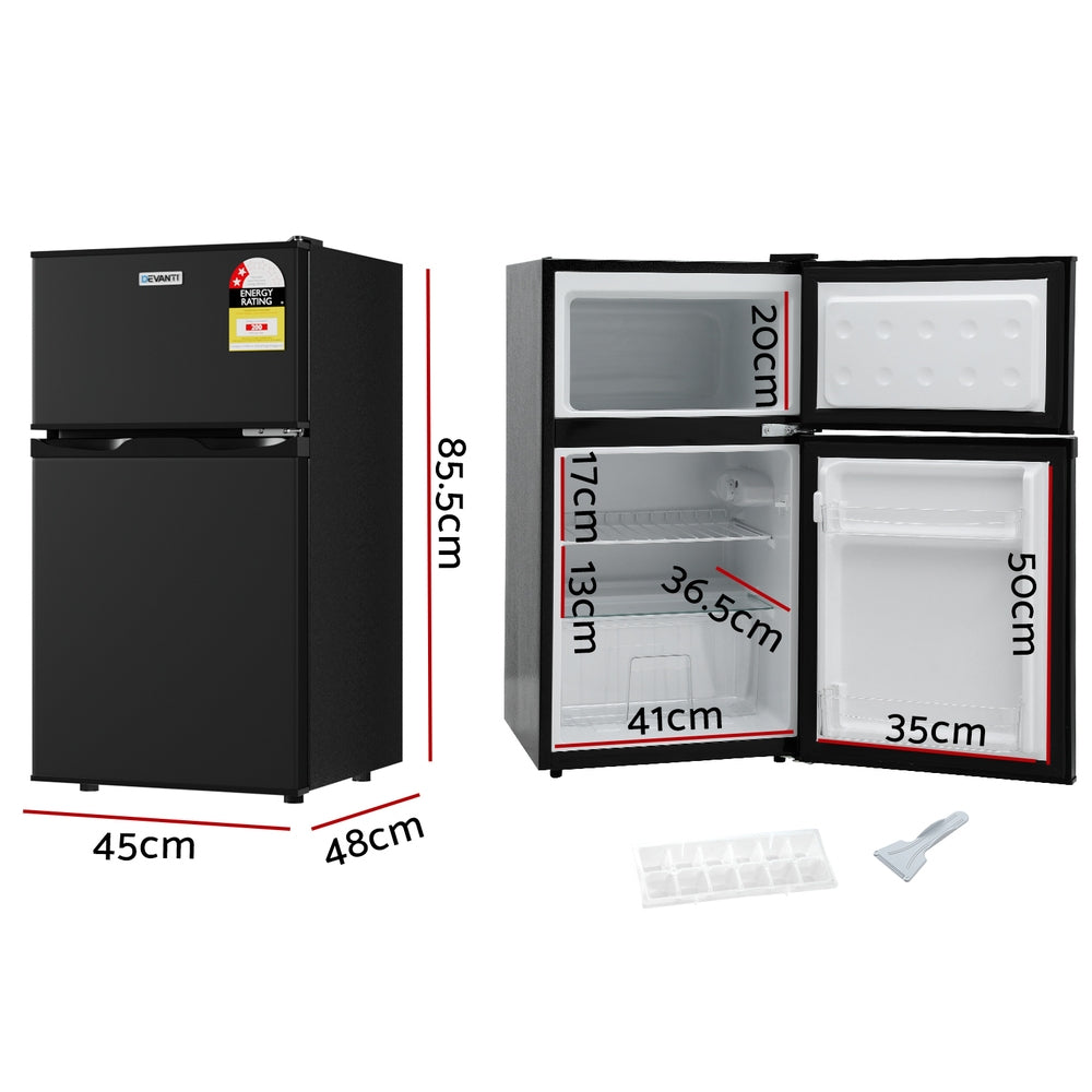 NNEDSZ 80L Bar Fridge Mini Freezer Refrigerator Black-1