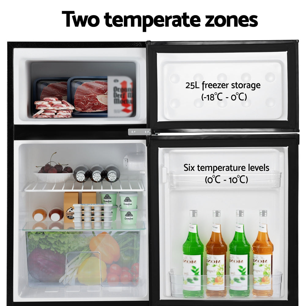 NNEDSZ 80L Bar Fridge Mini Freezer Refrigerator Black-3