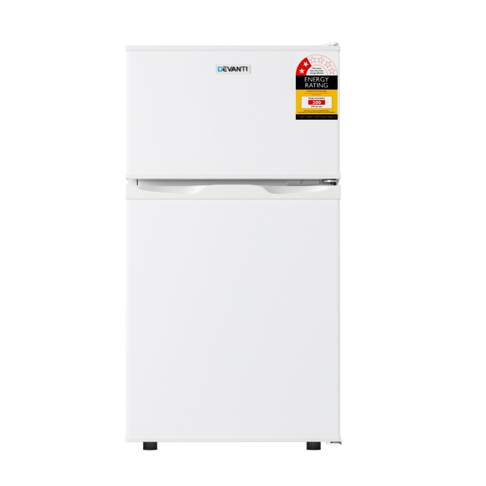 NNEDSZ Devanti 80L Bar Fridge Mini Freezer Refrigerator White-2