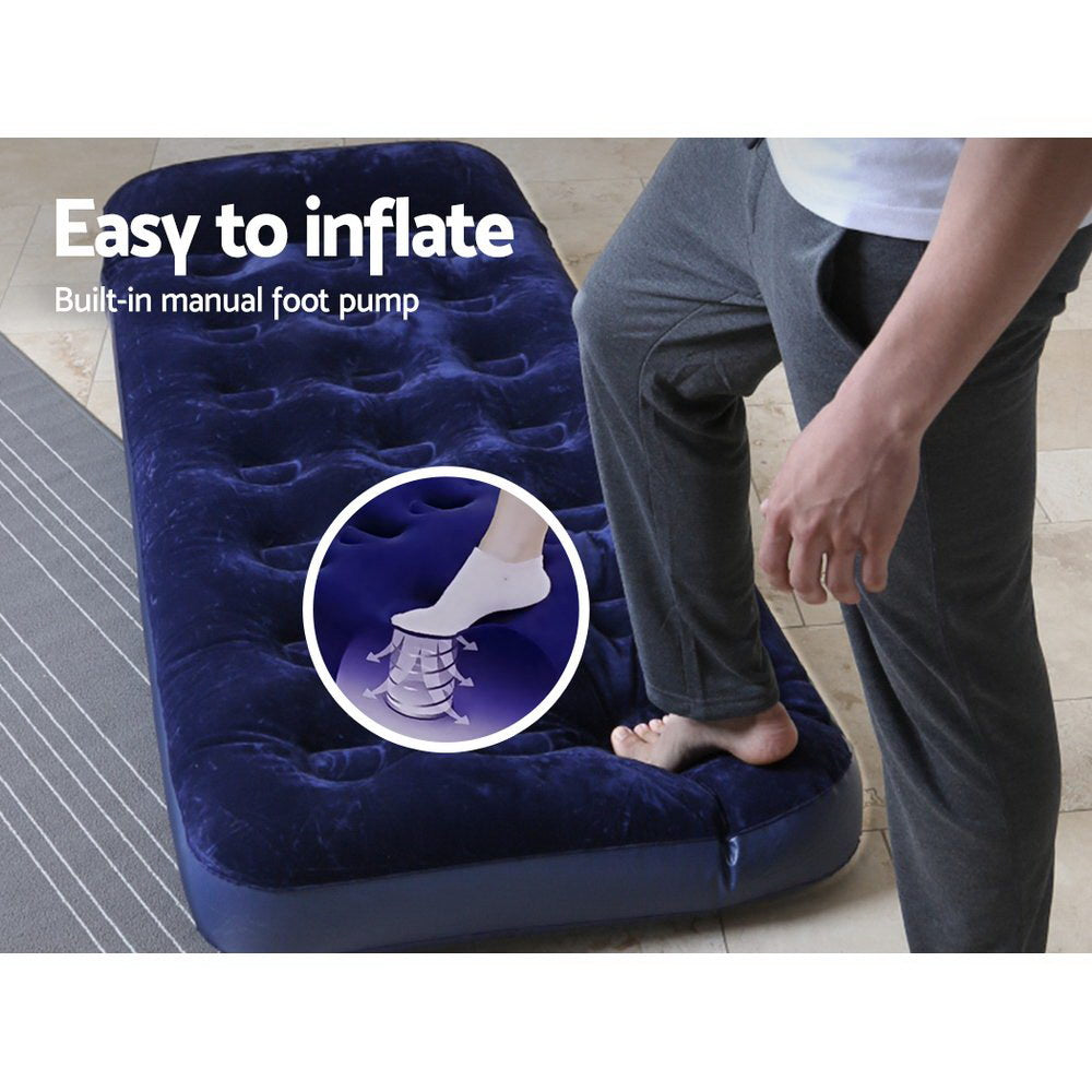 NNEDSZ Single Size Inflatable Air Mattress - Navy-4