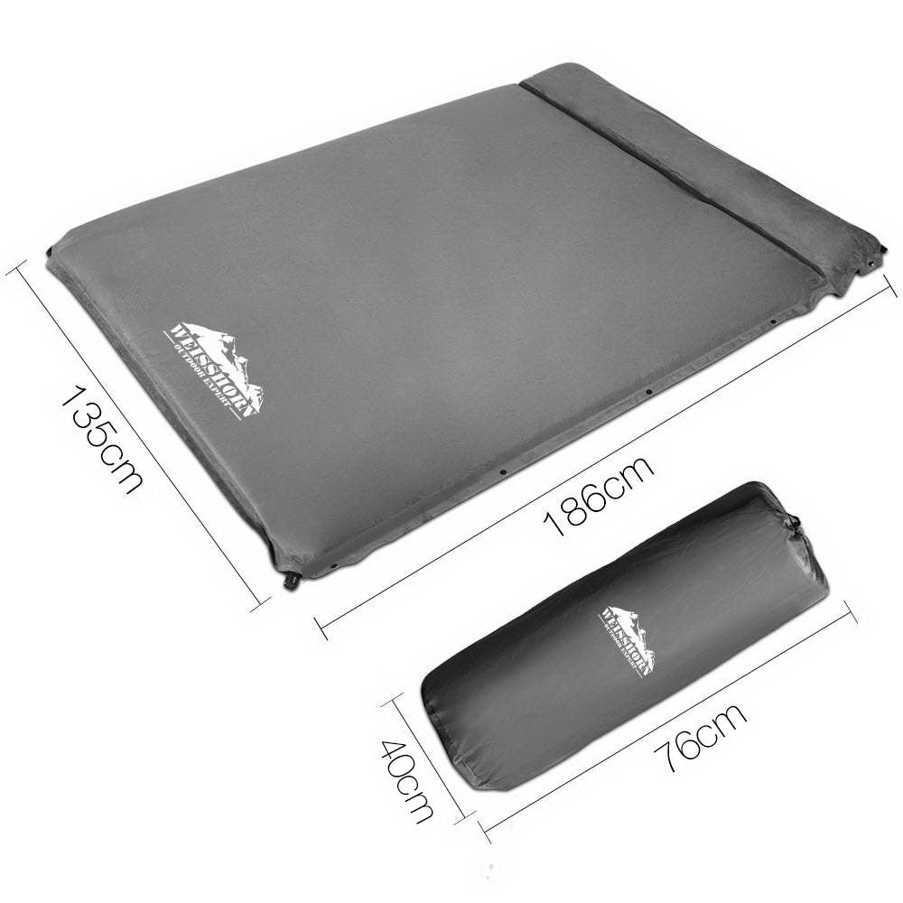 NNEDSZ Double Size Self Inflating Mattress - Grey-1