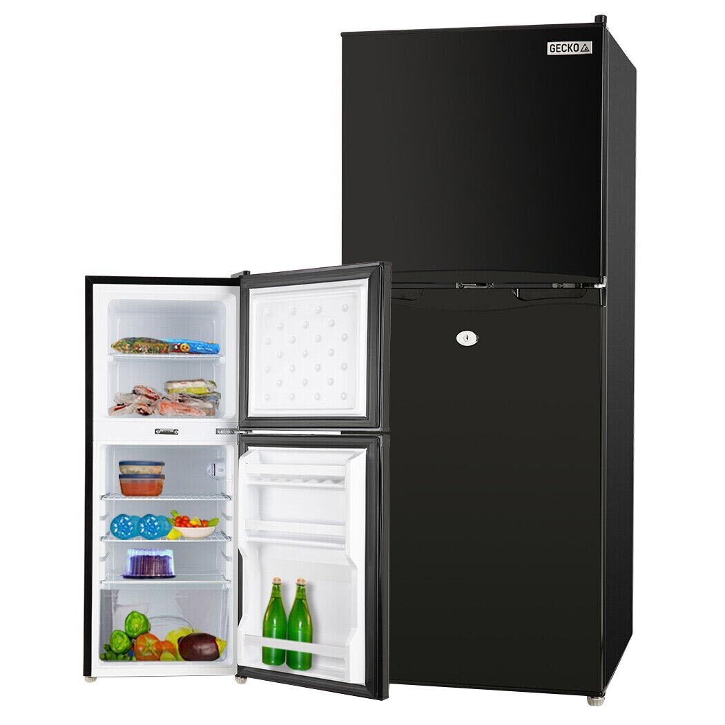 NNEMB 125L Portable Upright Fridge 12V/24V/240V for Motorhome and Caravan-Black-0