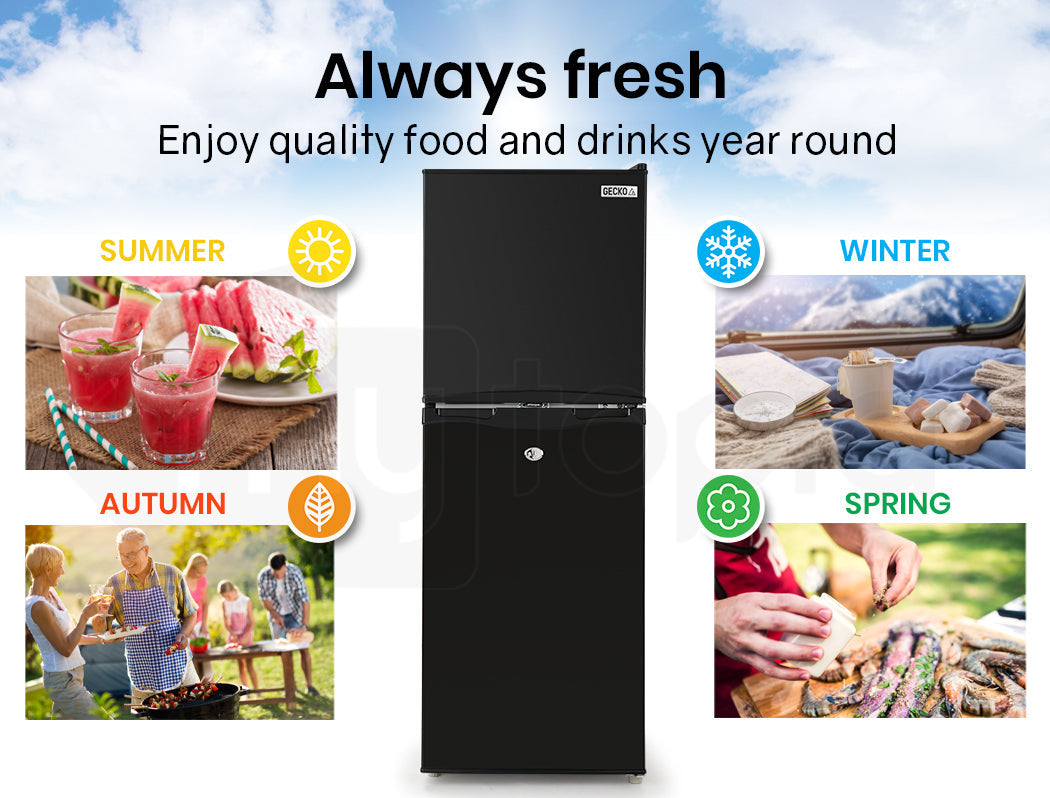 NNEMB 125L Portable Upright Fridge 12V/24V/240V for Motorhome and Caravan-Black-4
