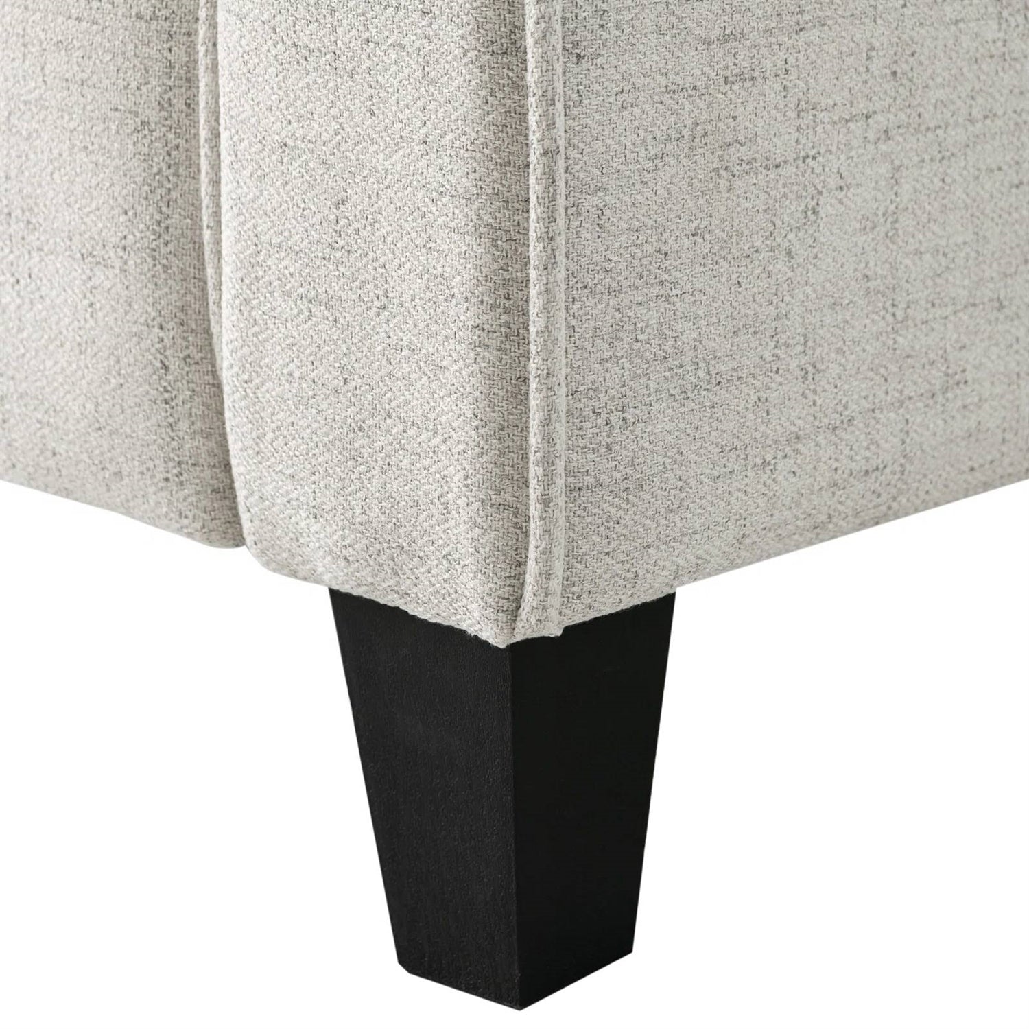 Cream Microfiber Upholstered Chair Armchair with Button Tufted Back Cushion-3