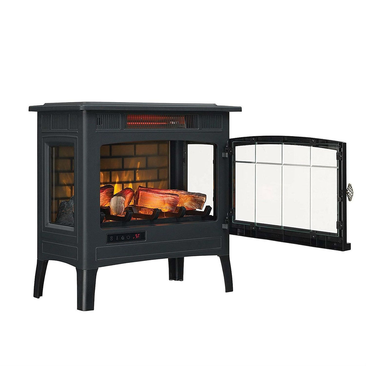 Black Infrared Quartz Electric Fireplace Stove Heater-0