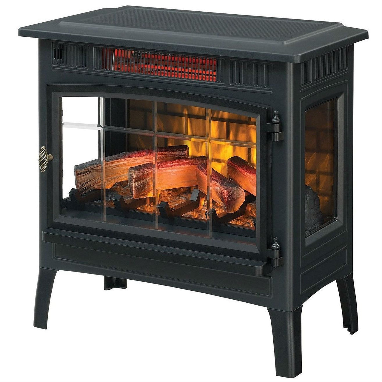 Black Infrared Quartz Electric Fireplace Stove Heater-2