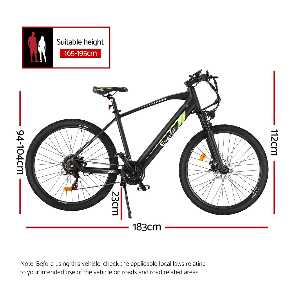 Everfit 27.5 Inch Electric Bike Mountain Bicycle eBike Battery 21 Speed-1