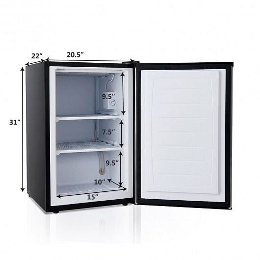 3 Cubic Feet Compact Upright Freezer with Stainless Steel Door-4