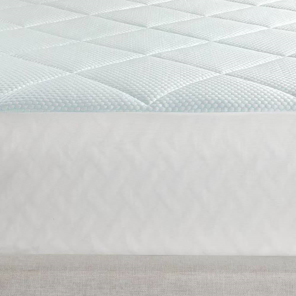 Full size Washable Quilted Mattress Pad with Elastic Fitted Skirt-4