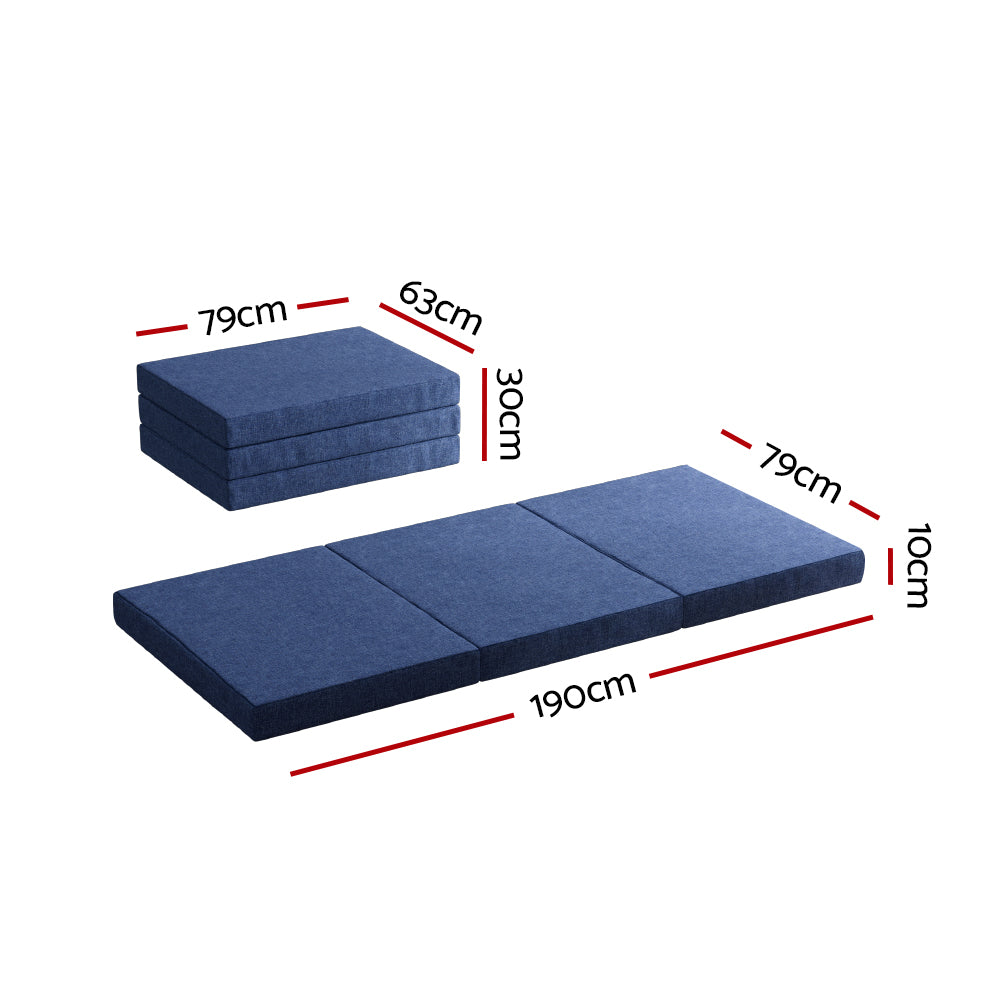 NNEDSZ Bedding Foldable Mattress Folding Foam Single Blue-1