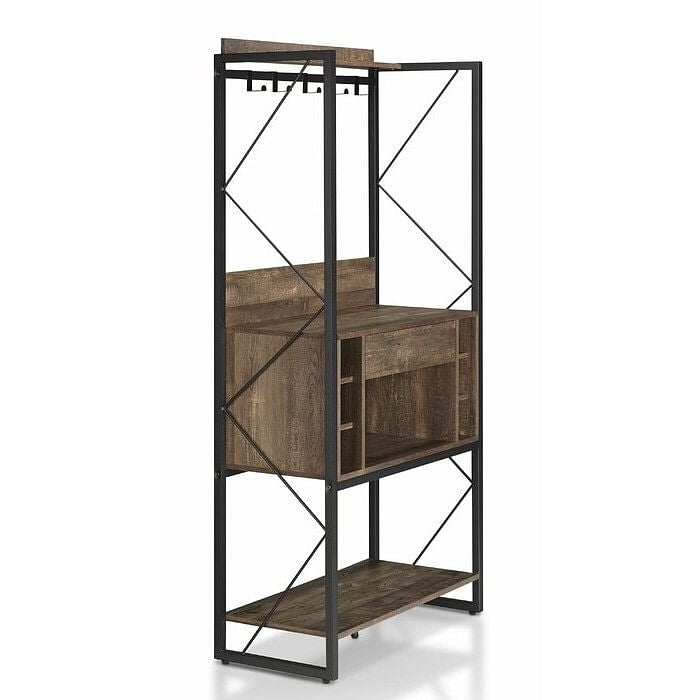 Farmhouse Oak Iron Baker's Wine Storage Rack-0