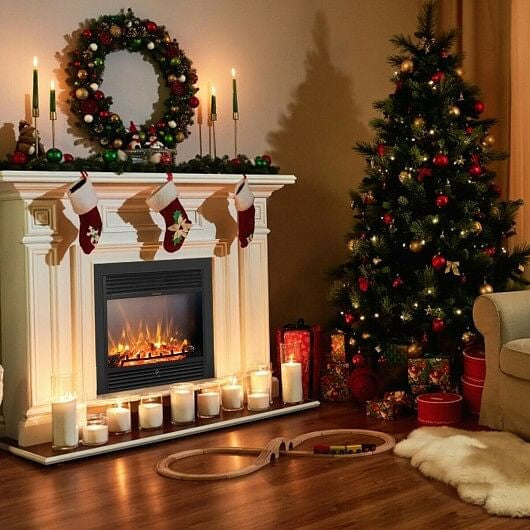 28.5 Inch Electric Fireplace Recessed with 3 Flame Colors-1
