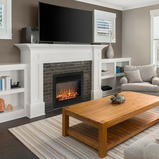 28.5 Inch Electric Fireplace Recessed with 3 Flame Colors-3