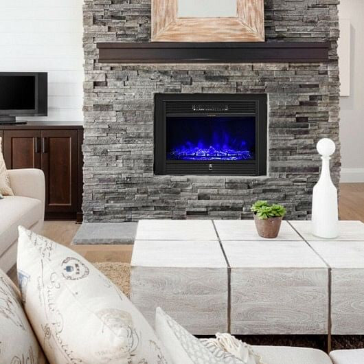 28.5 Inch Electric Fireplace Recessed with 3 Flame Colors-4