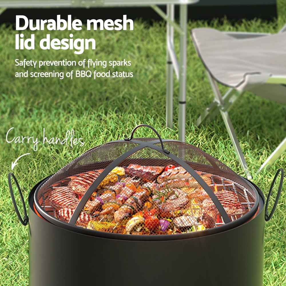 Grillz Fire Pit BBQ Portable Deep Bowl Outdoor Fireplace-4