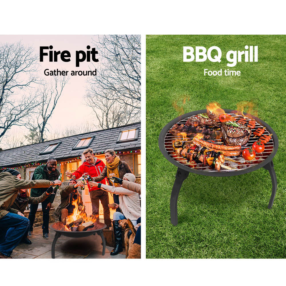 NNEDSZ Pit BBQ Charcoal Smoker Portable Outdoor Camping Pits Patio Fireplace 22-3