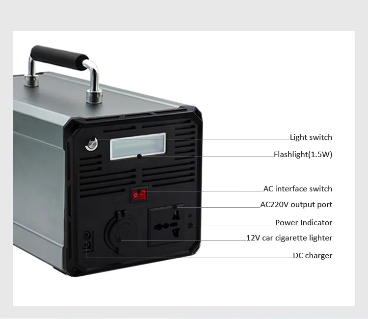 1000W 110V/220V AC 3.7v 120000mah Camping Power Station 1000W 110V/220V AC 3.7v 120000mah Lithium Battery Solar Generators for-1