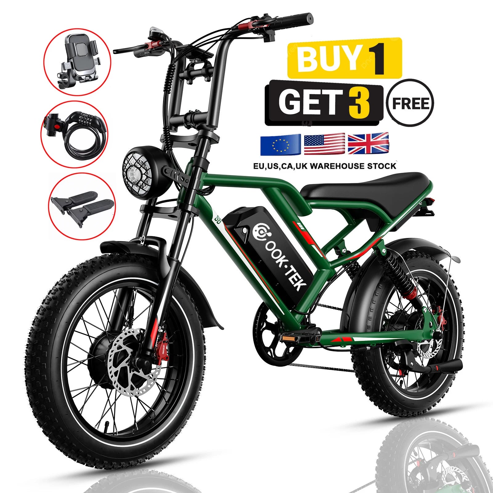 Fast Delivery Super Fat Tire 73 Ebike 20inch Electric Hybrid Bike 250W 2000W  25Ah Retro Electric Bicycle  Adults E-Bike-0