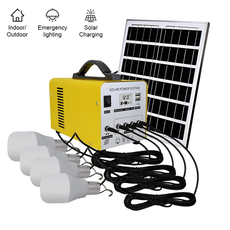 Outdoor Solar Rechargeable Generator Portable Power Station BT Music Radio Player Camping Travel Fishing Power Station Portable-0