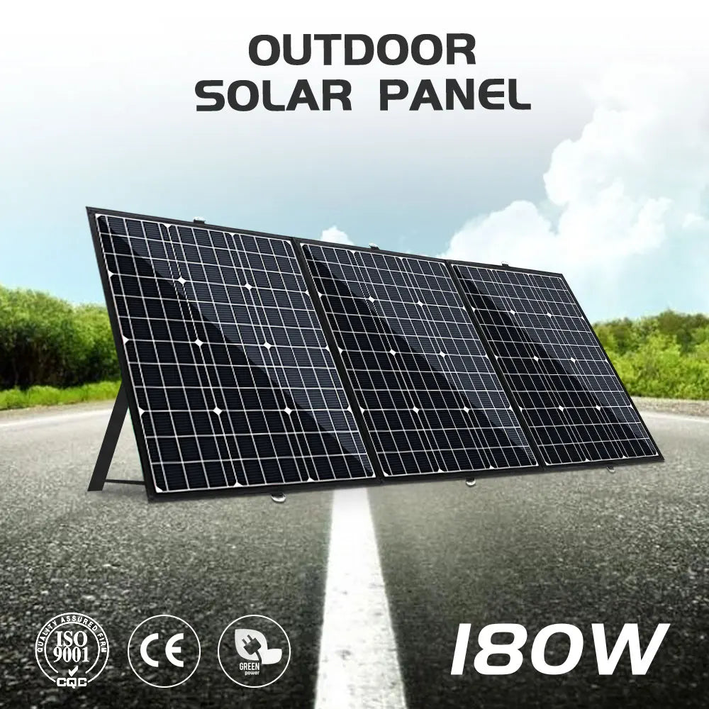 180W Foldable Solar Panel with Water Resistant Mono-Crystalline Battery Charger for Outdoor Use-1