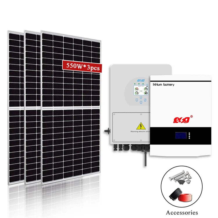 ESG Solar Energy System Home Hybrid Solar Power Systems 1KW 5KW 10KW 20KW Off Grid Solar Panel 5 kw Solar System-1