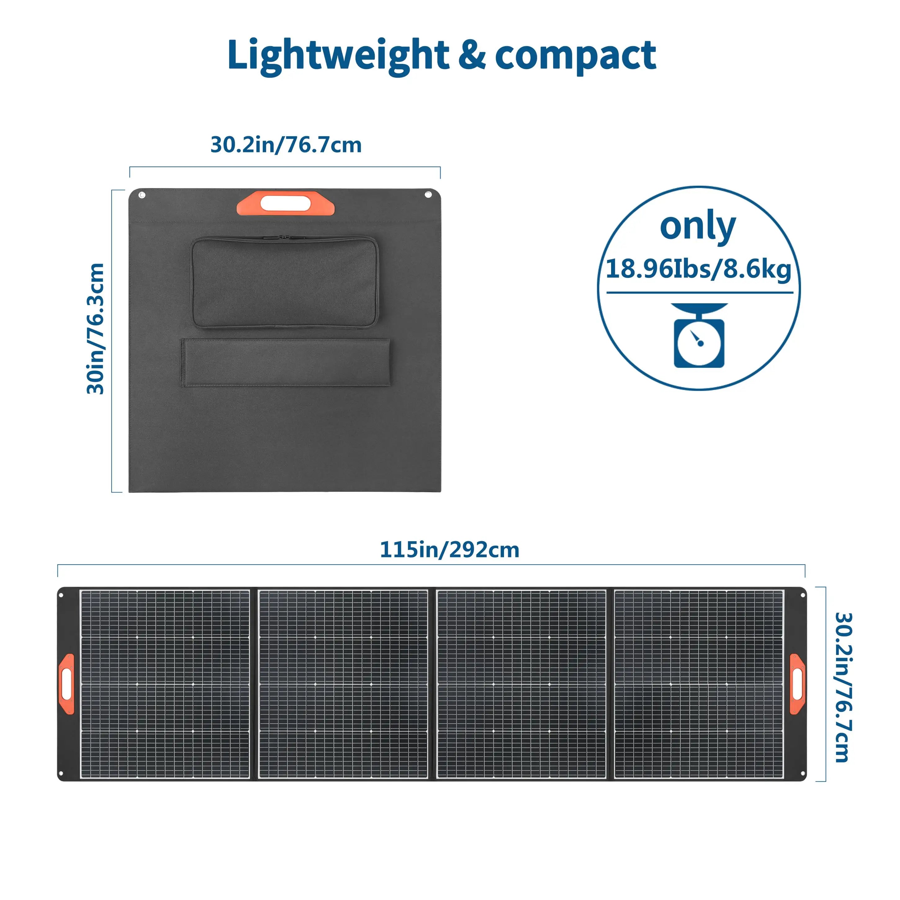 Europe Standard 400W 40V Portable Foldable Solar Panel Anti Cracking Polymer Aviation Material for Camping Hiking Caravan Use-4