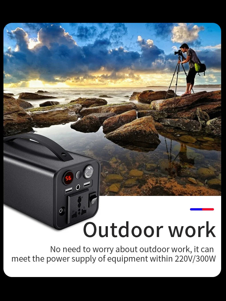 166Wh Portable Power Station 45000mAh Solar Generators Lithium Battery Power Supply with 110V AC Outlet, 2 DC Ports, 4 USB Ports-5