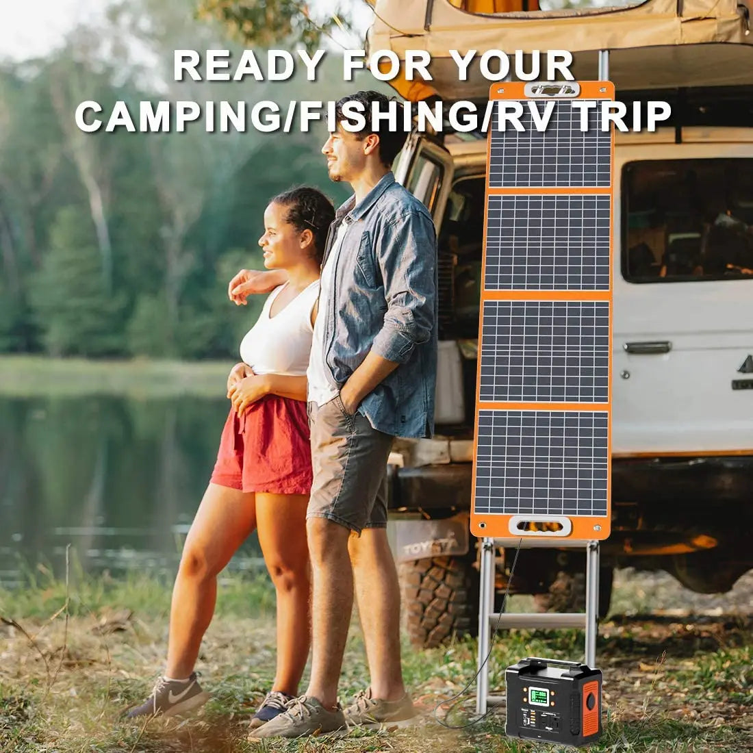 Flashfish Monocrystalline 100W Hot Sales Solar Eenergy Portable 5V Camping Folding Solar Panel-2