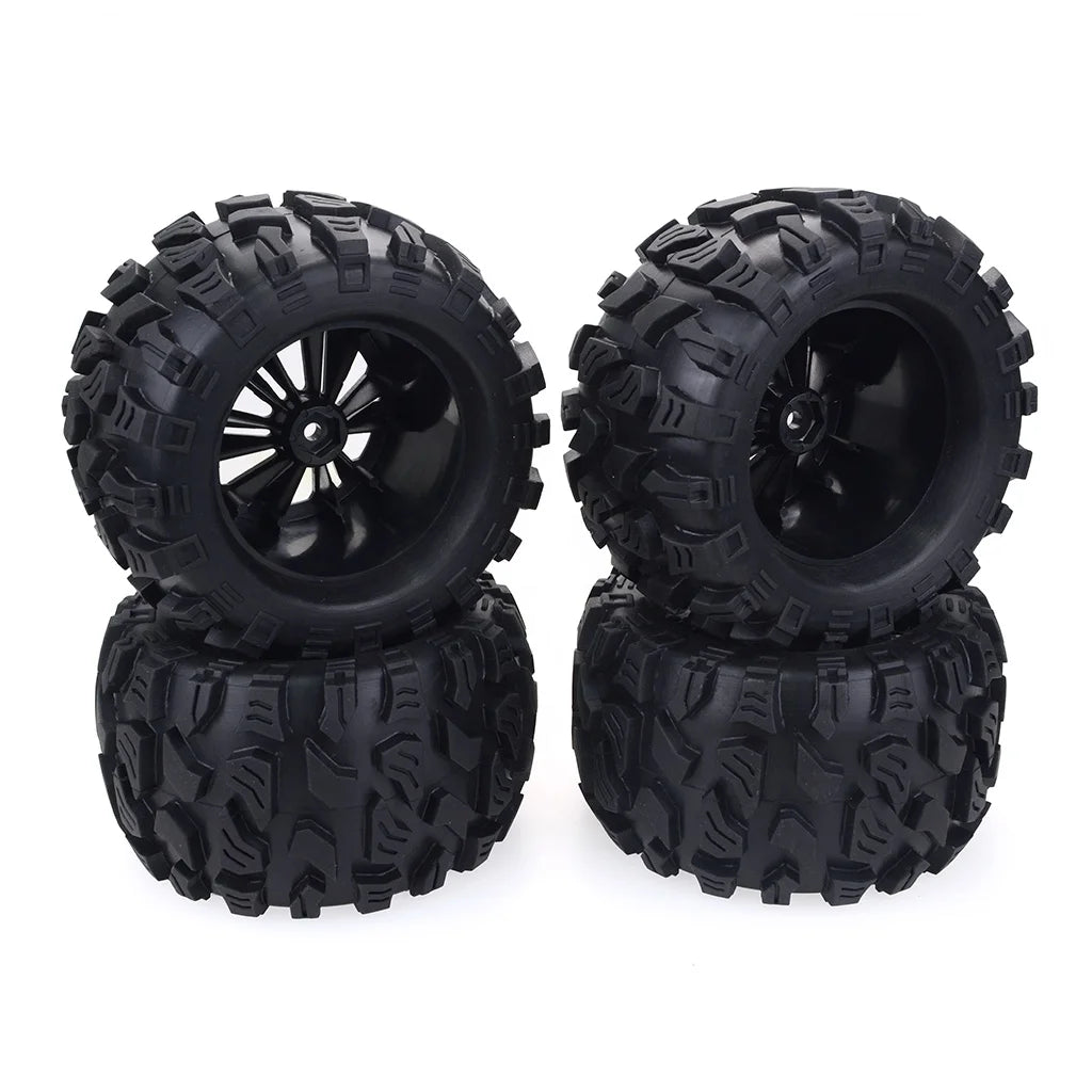 4PCS 125Mm 1/10 Monster Truck Tire & Wheel Hex 12Mm for Tamiya Kyosho HPI HSP Savage XS TM Flux LRP-2