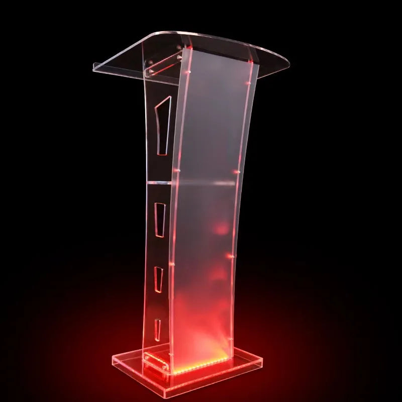 Creative Transparent Acrylic Podium Desk Assembly MC School Lecture Platform Customization-1
