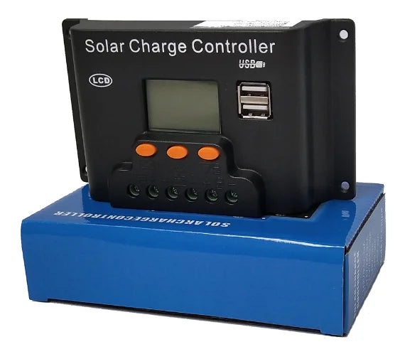 Intelligent Solar Charge Controller 12v/24v 10A 20A 30 a PWM Solar Controller for Solar Panels with LCD Display-0