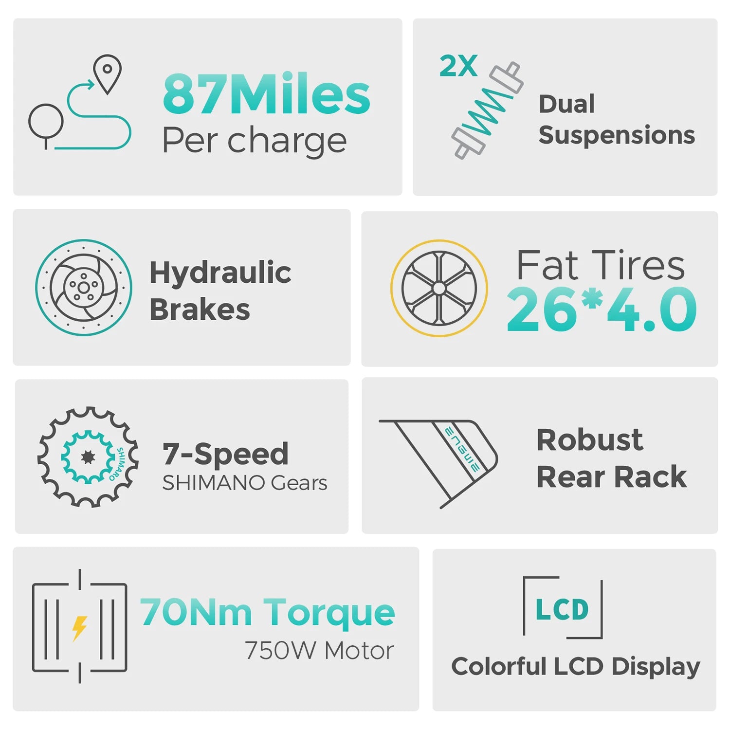 Drop Shipping ENGWE E26-ST-EU Oil Brake Fat Snow Tires  250w 140KM Famale Version New Electric Mountain Bike 26*4.0 Inch 48v16ah-2