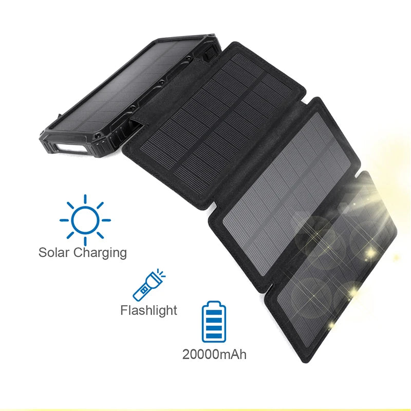 High Efficiency Waterproof Foldable Solar Powered Portable Solar Panel Charger Power Bank for Cell Phone Mobile Phones-2