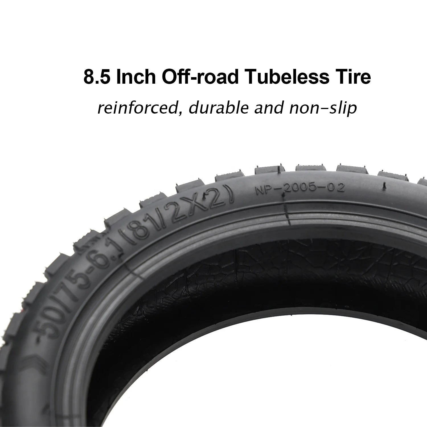 8.5 Inch 50/75-6.1 8 1/2*2 Off-road Rubber Tubeless Tire With Valve for Xiaomi Mijia M365 Pro 1S Electric Scooter Vacuum Tyre-3