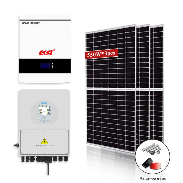 ESG Solar Energy System Home Hybrid Solar Power Systems 1KW 5KW 10KW 20KW Off Grid Solar Panel 5 kw Solar System-4