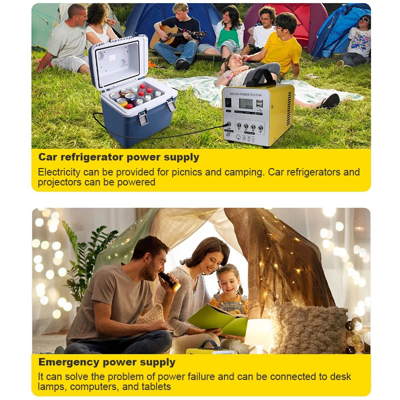Outdoor Solar Rechargeable Generator Portable Power Station BT Music Radio Player Camping Travel Fishing Power Station Portable-4