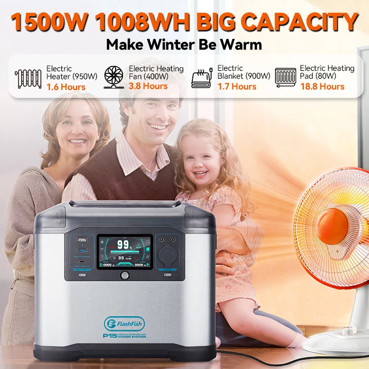 FlashFish P15 EU US in Stock High Capacity 110v 220v 230v 280000mAh 1500w 2000w Portable Station Solar Power Bank With Panels-1