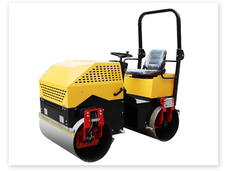 Small Size Ride on Diesel Double Drum 1 Ton Road Roller Machine Price-3