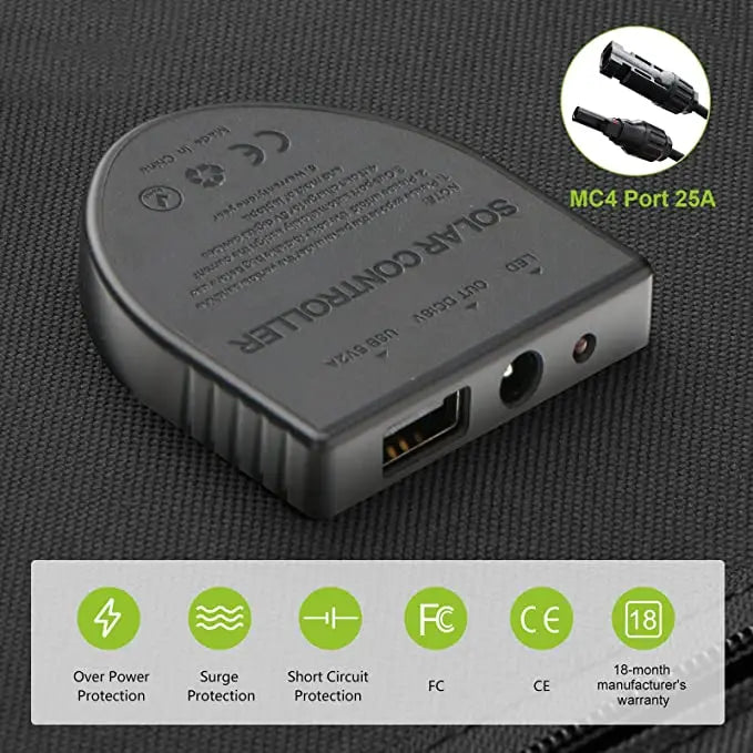 140W Portable Solar Panel Charger for Laptop Cellphone, Waterproof IP65 Foldable Solar Panel with DC and USB Output-3