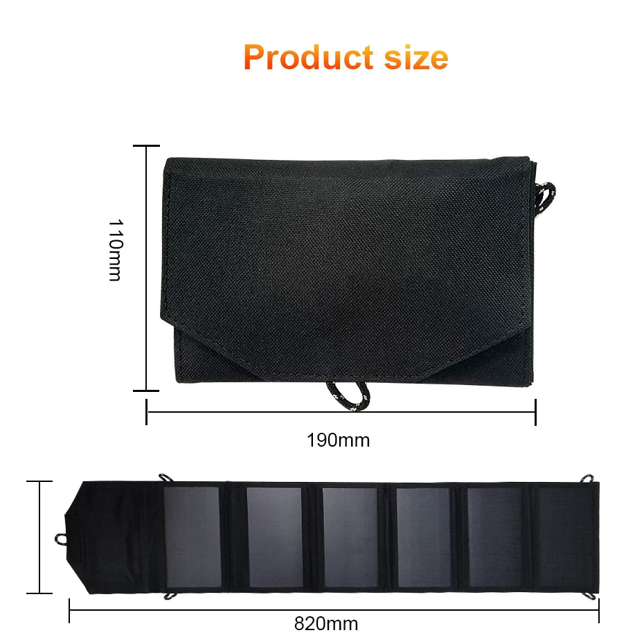 Outdoor Sunpower Foldable Solar Panel Cells 5V USB Portable Solar Charger Battery for Mobile Phone Traveling Camping Hiking-3
