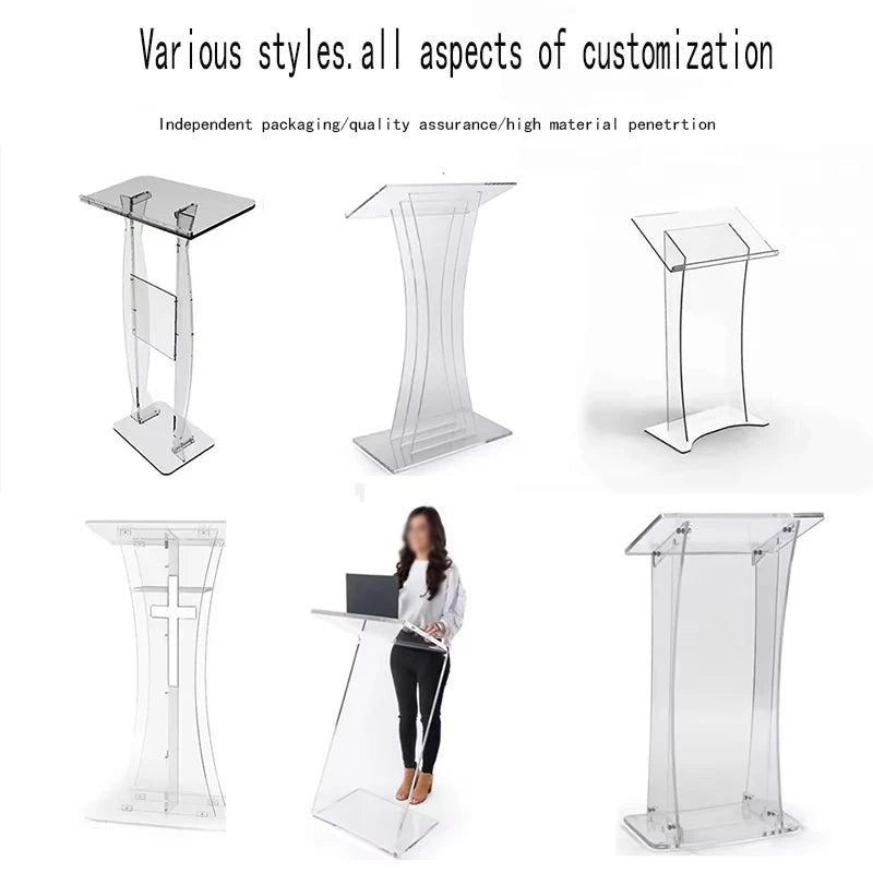 Factory Price ModernDesign Other Commercial Furniture Church Transparent Acrylic Podium Pulpit Lectern-4