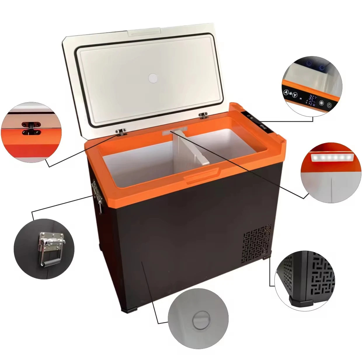 Dual-Zone Solar Powered 12V 24V ABS Material Refrirator Freezer with Compressor for Home or Remote Areas-0